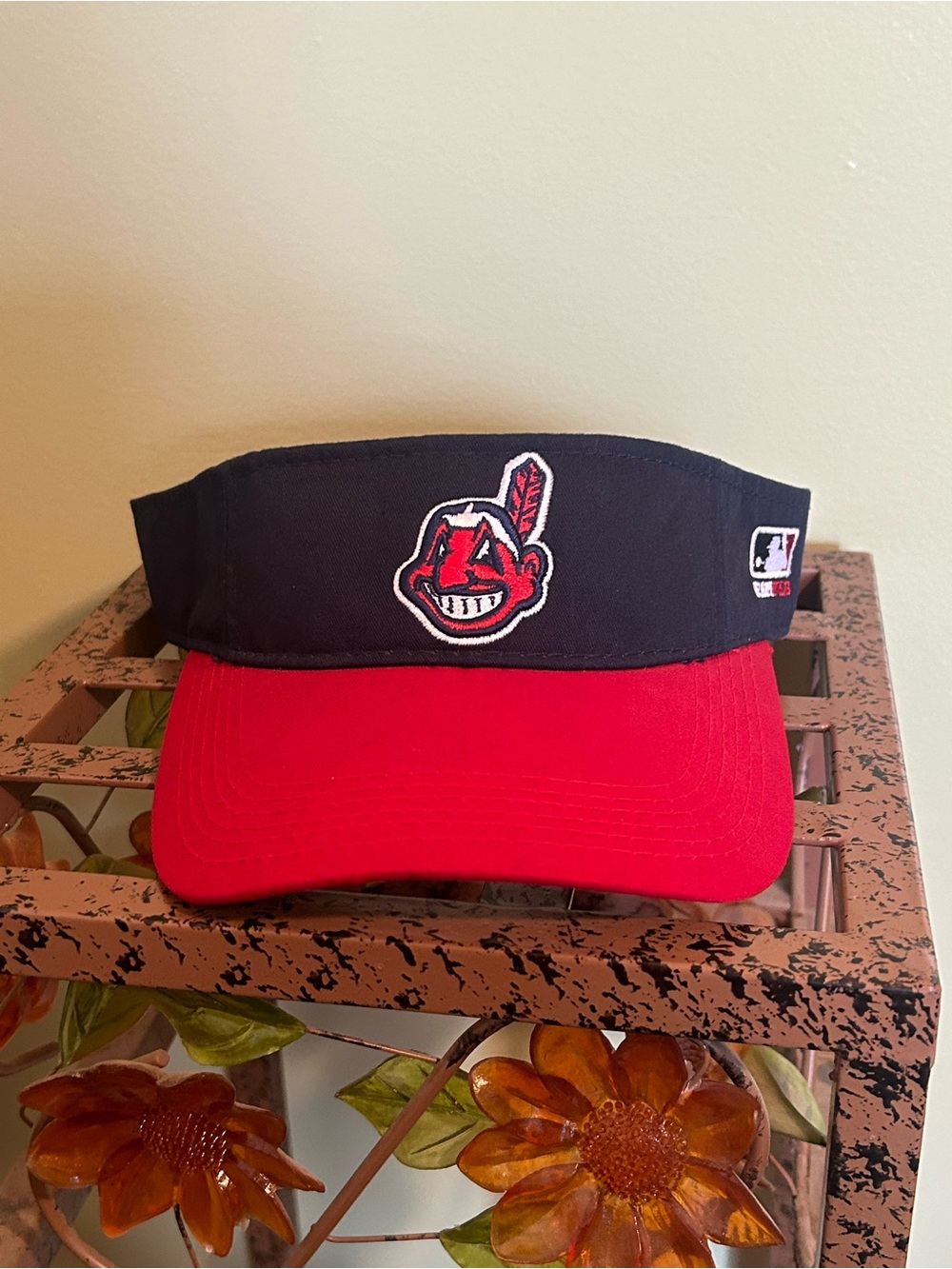 Vintage Cleveland Indians Youth Visor Chief Wahoo OC Sports MLB Blue Adjustable